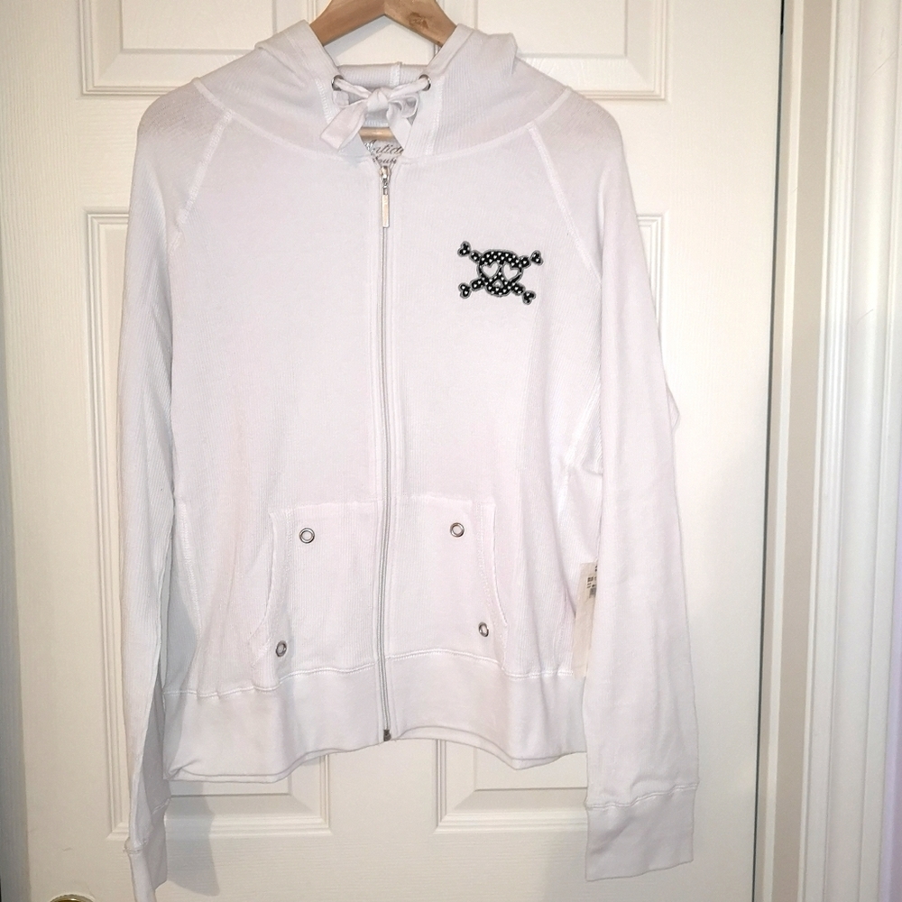 Antidote Lounge Skull and Crossbone White Hoodie
